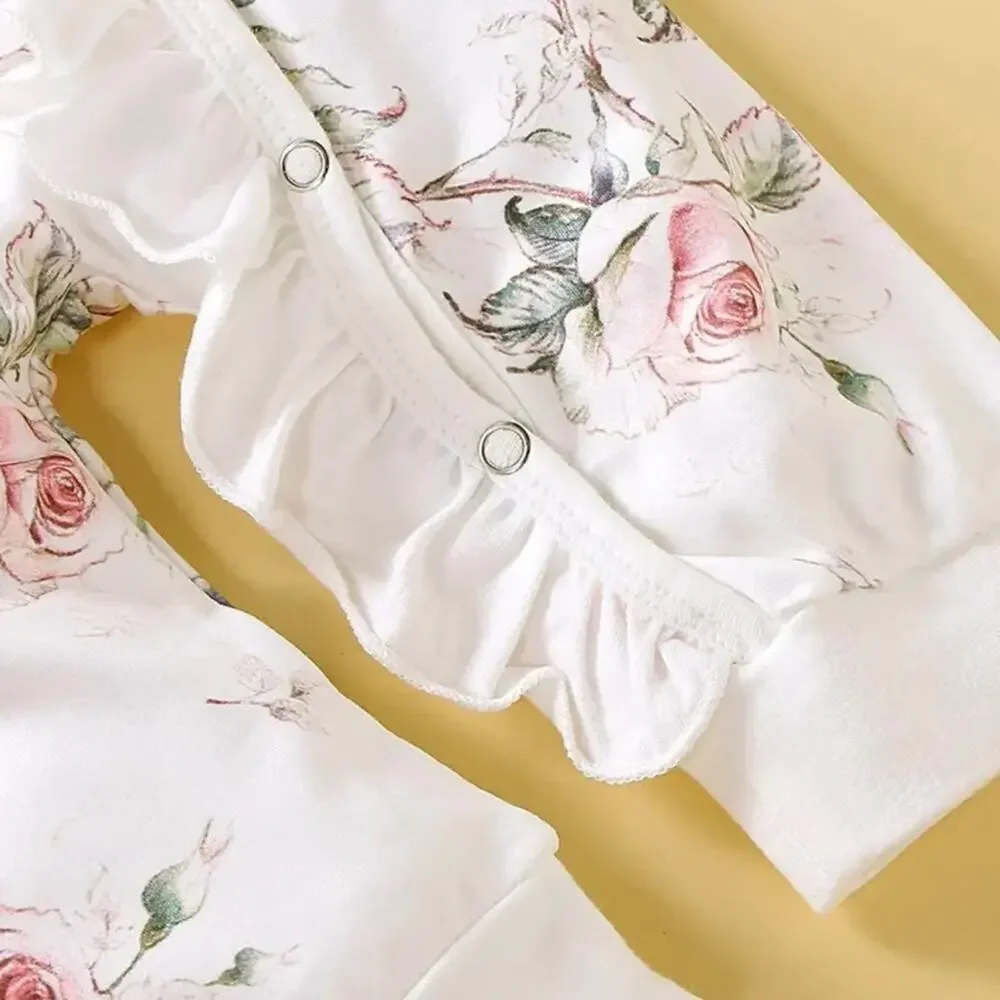 New light weight baby girl ruffled sleeper 6-9 months